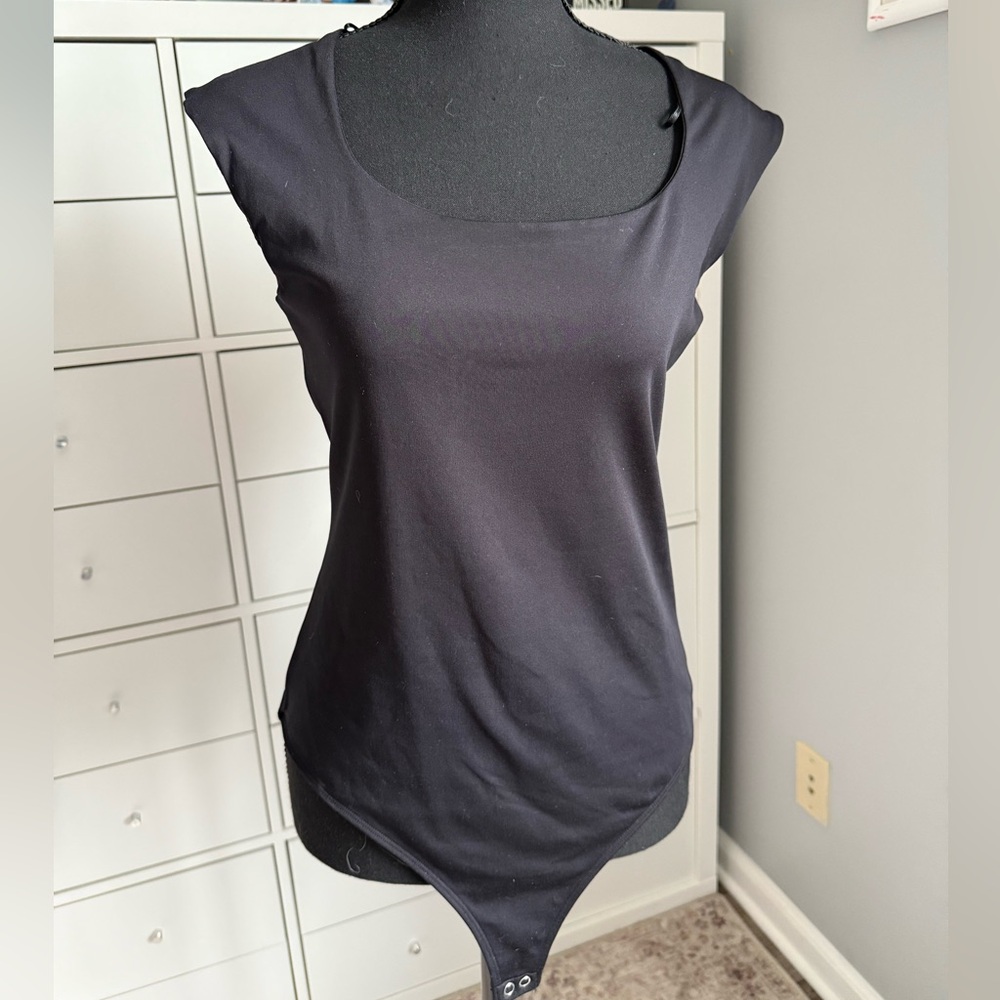 Nine West Black Sleeveless Bodysuit